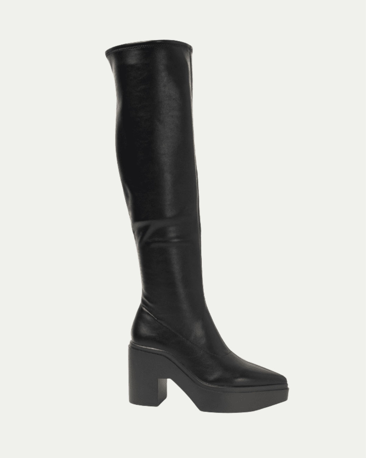 LAWRENCE TALL - BLACK STRETCH LEATHER BOOT