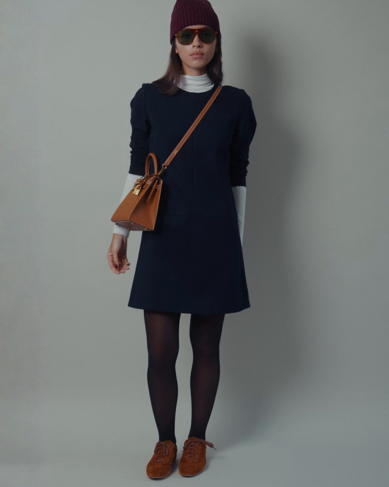 Twiggy Shift Dress in Navy