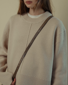 Cary Crew-Neck Sweater in Taupe