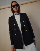 Donna Button-Down Shirt in Blue & White Stripe