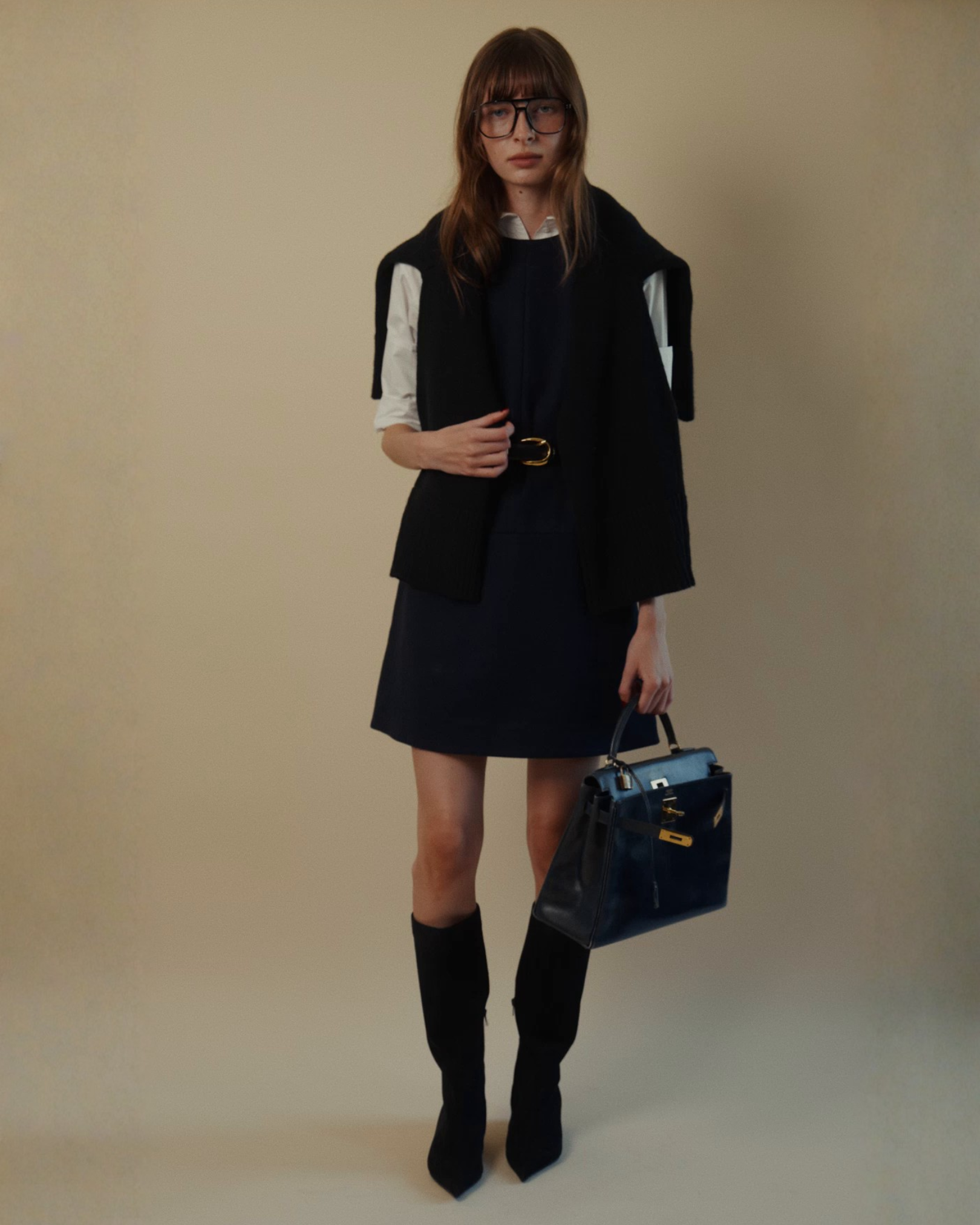 Twiggy Sleeveless Shift Dress in Navy – Classic Six