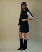 Twiggy Sleeveless Shift Dress in Navy