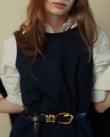 Twiggy Sleeveless Shift Dress in Navy