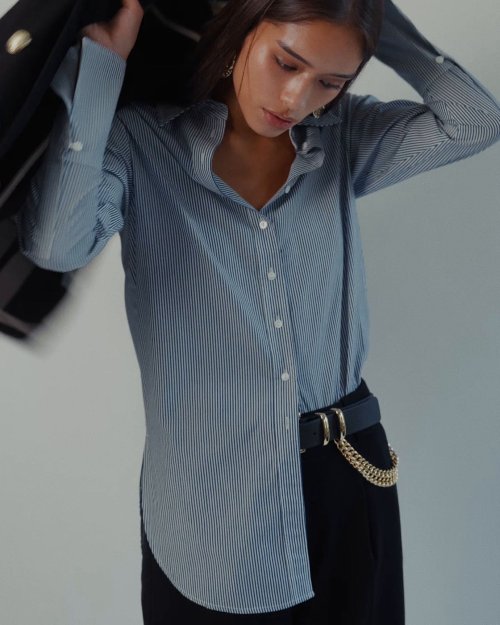 Donna Button-Down Shirt in Blue & White Stripe – Classic Six Donna Button-Down Shirt in Blue & White Stripe – Classic Six