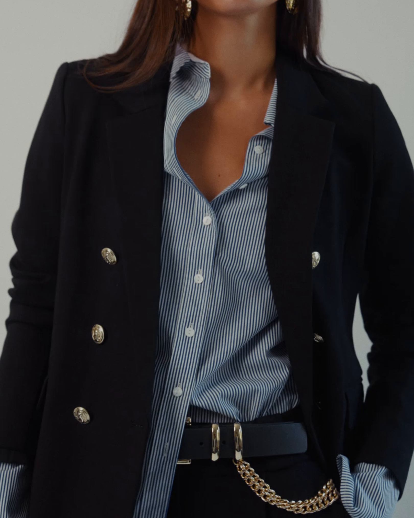 Katharine Double-Breasted Blazer in Black