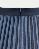 Marilyn Accordion-Pleated Midi Skirt in Denim