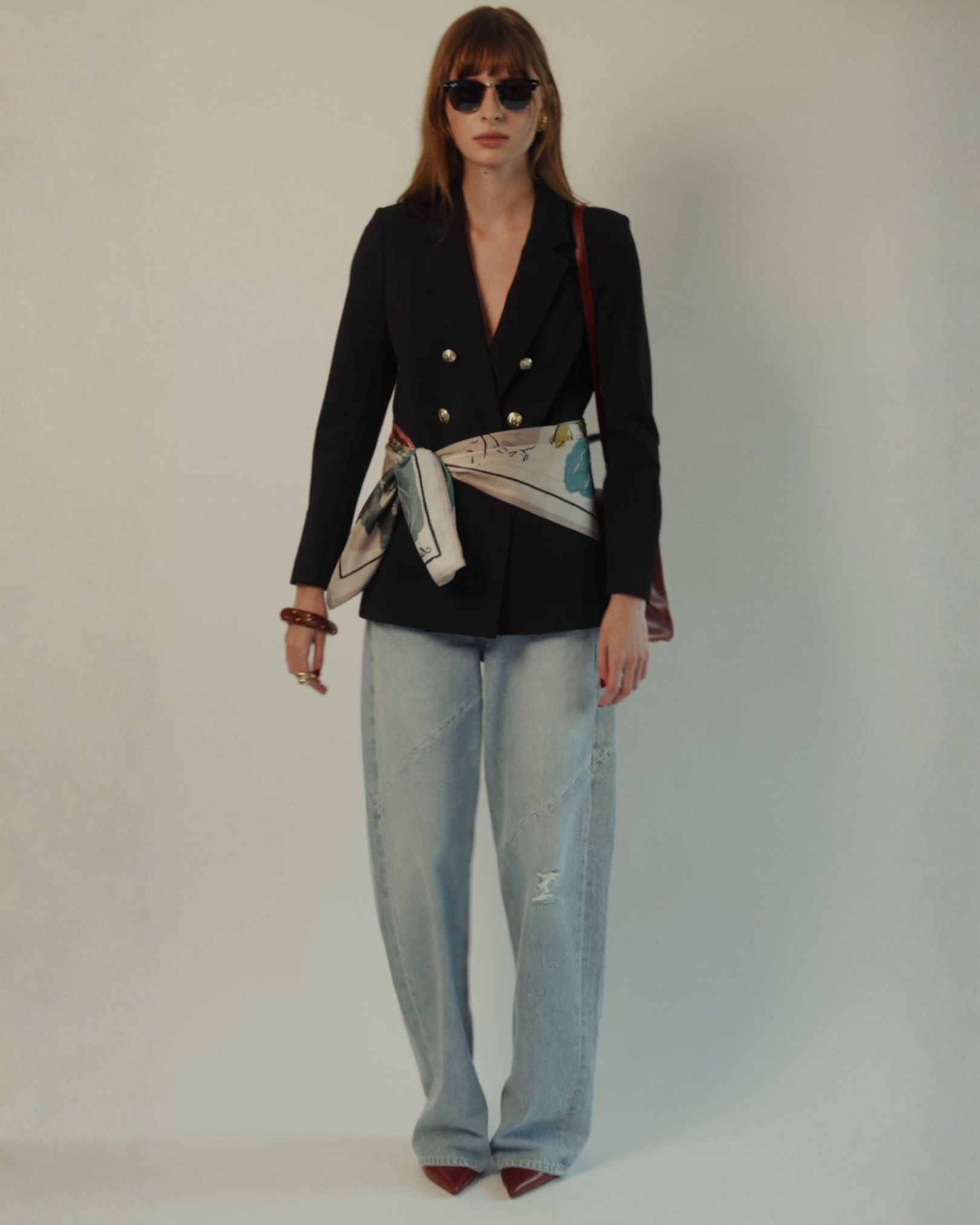 Katharine Double-Breasted Blazer in Black