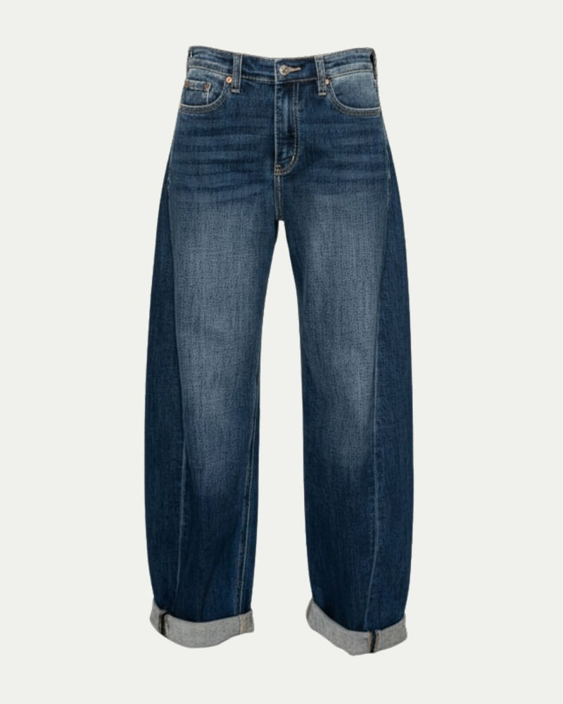 MARGAUX RELAXED TAPERED DARK WASH BARREL JEANS
