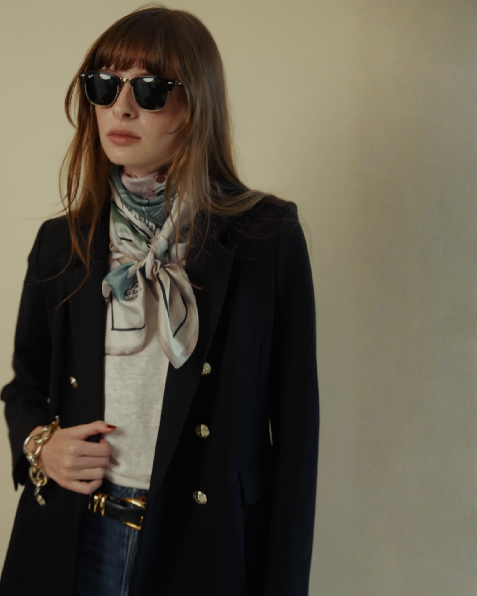 Katharine Double-Breasted Blazer in Black