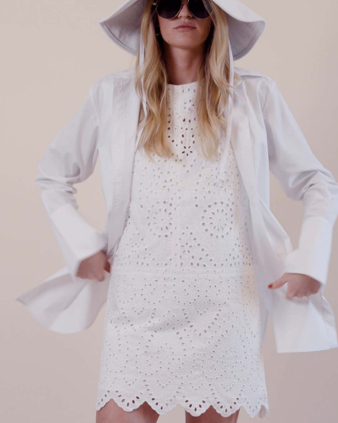 Twiggy Shift Dress in White Eyelet Fabric Classic Six Twiggy Shift Dress in White Eyelet Fabric Classic Six