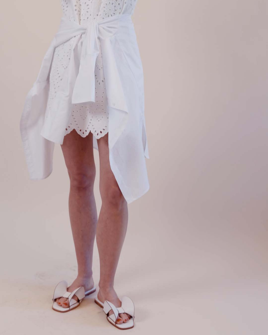 white christmas dresses Twiggy Shift Dress in White Eyelet Fabric – Classic Six