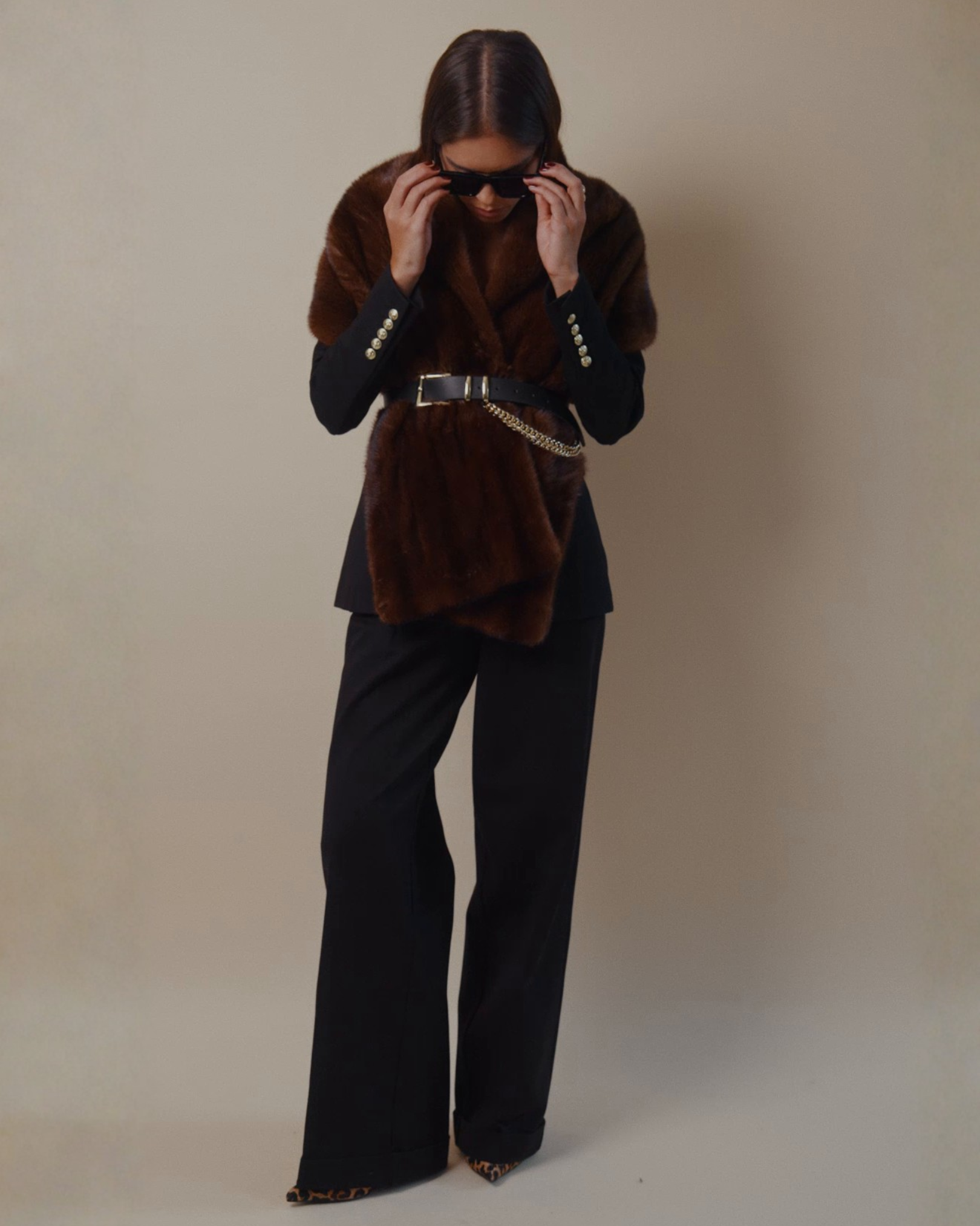 Beverly Long Wide-leg Pant in Black