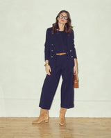 Beverly Wide-leg Pant in Navy