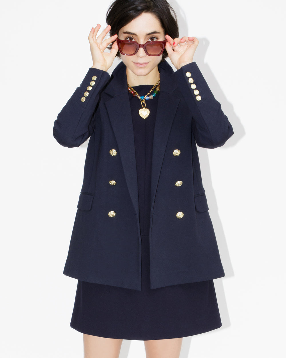 Katharine Navy Double Breasted Blazer – Classic Six