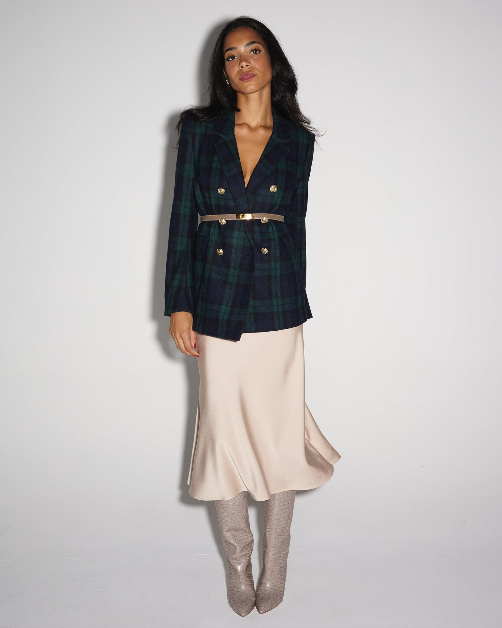 Katharine Double Breasted Plaid Blazer – Classic Six Katharine Double Breasted Plaid Blazer – Classic Six
