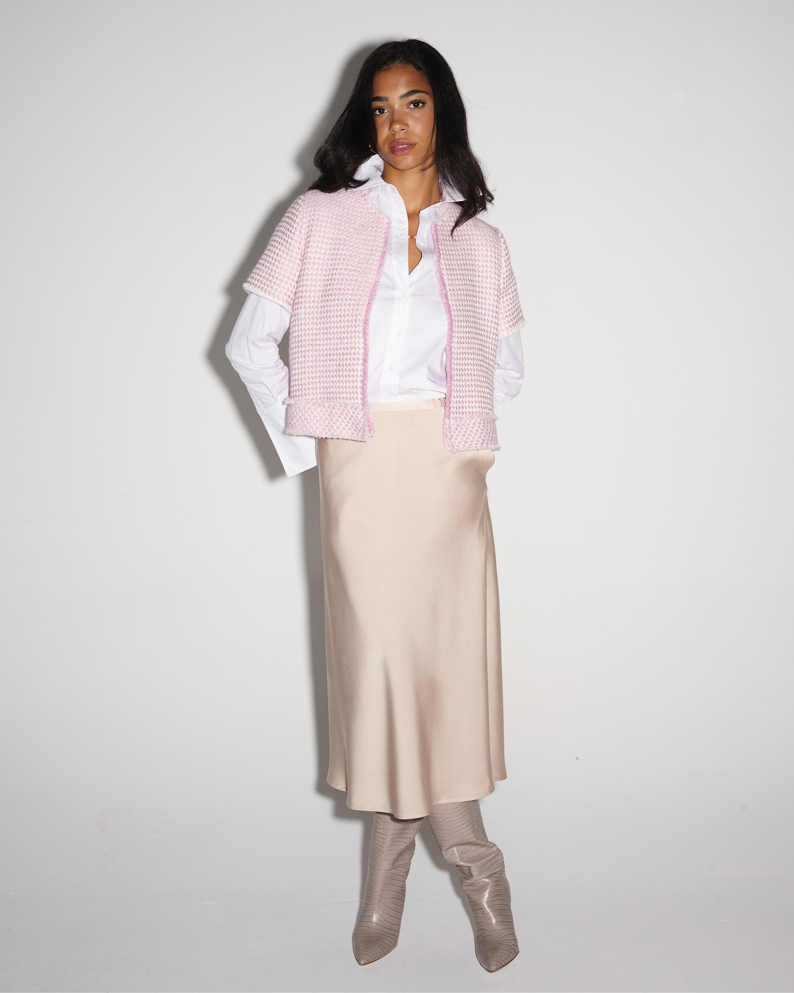 Gabrielle Convertible Box Jacket in Pink – Classic Six