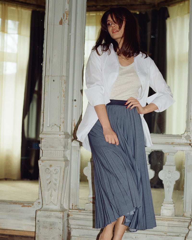 James Linen Scoop-Neck Tee