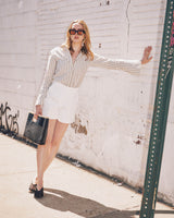 Donna Button-Down Shirt in Stone Sage