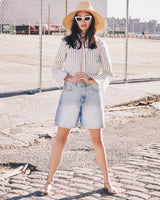 Donna Button-Down Shirt in Stone Sage
