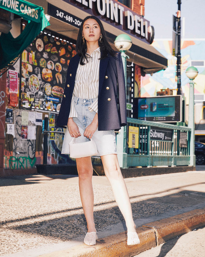 Donna Button-Down Shirt in Stone Sage