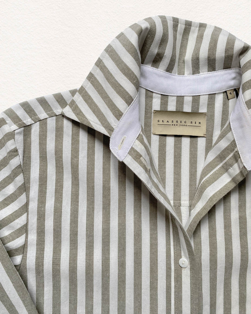 Donna Button-Down Shirt in Stone Sage