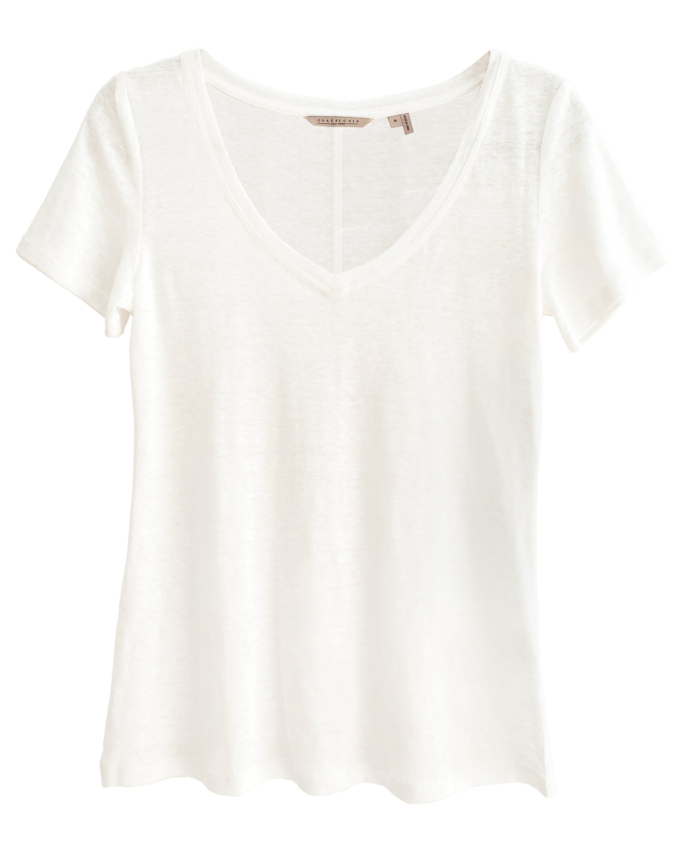 James Linen V-Neck Tee – Classic Six