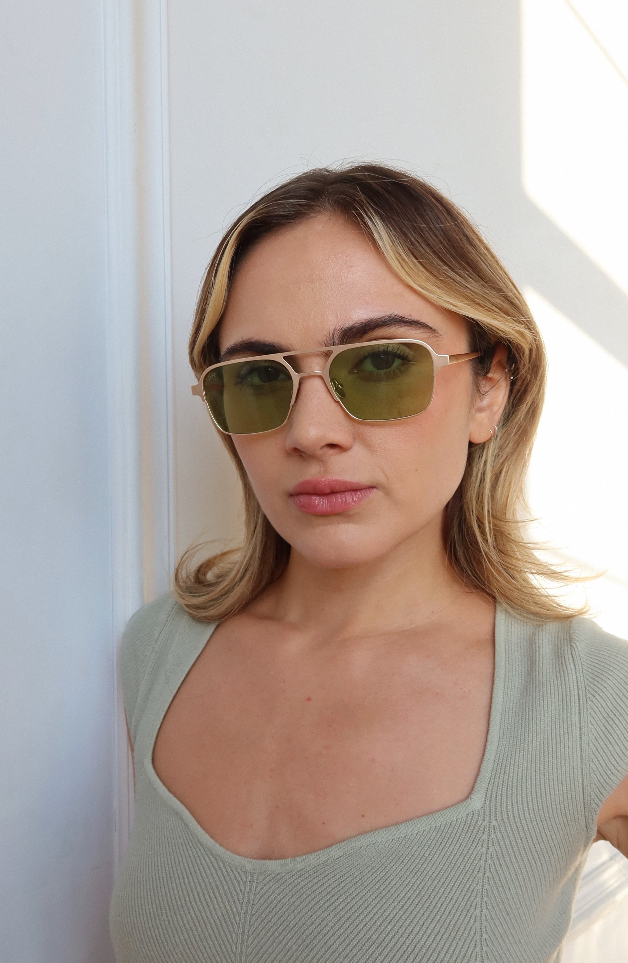 Matte Gold Sunglasses for Women | Classic Six