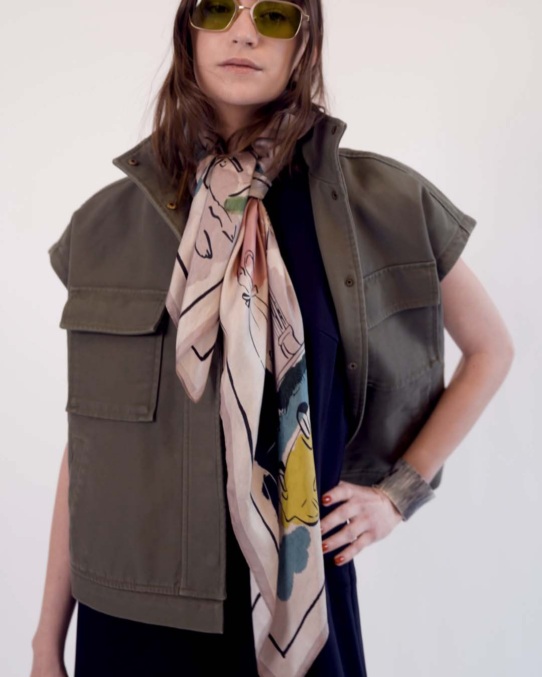 Marlene Convertible Jacket in Army Green | Classic Six