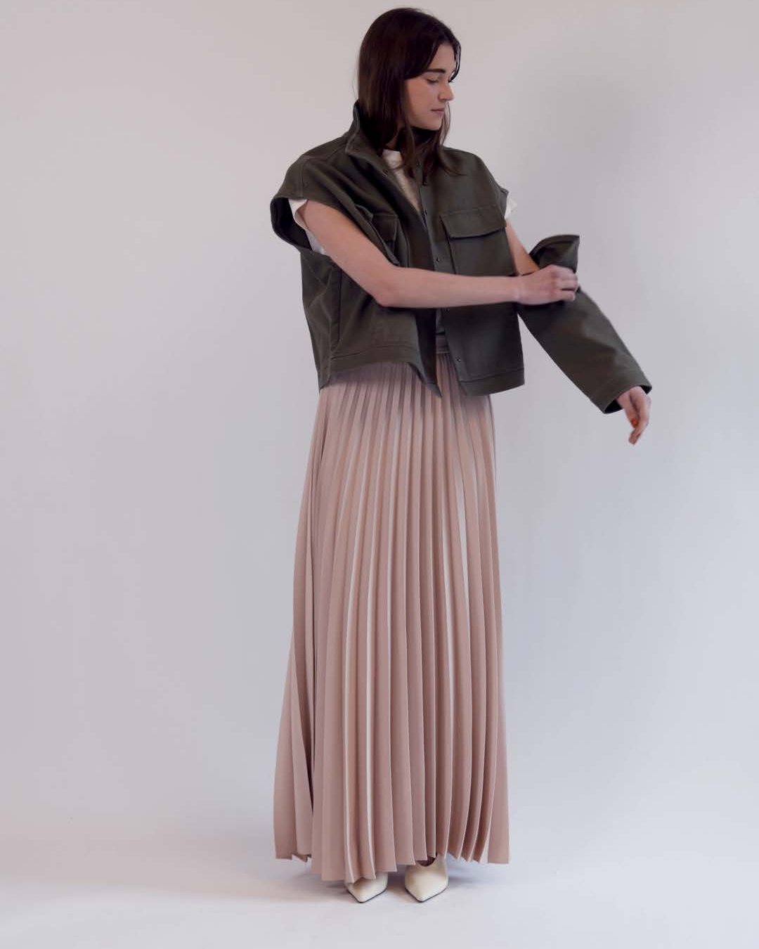 Marilyn Accordion Pleated Skirt in Dusty Rose – Classic Six