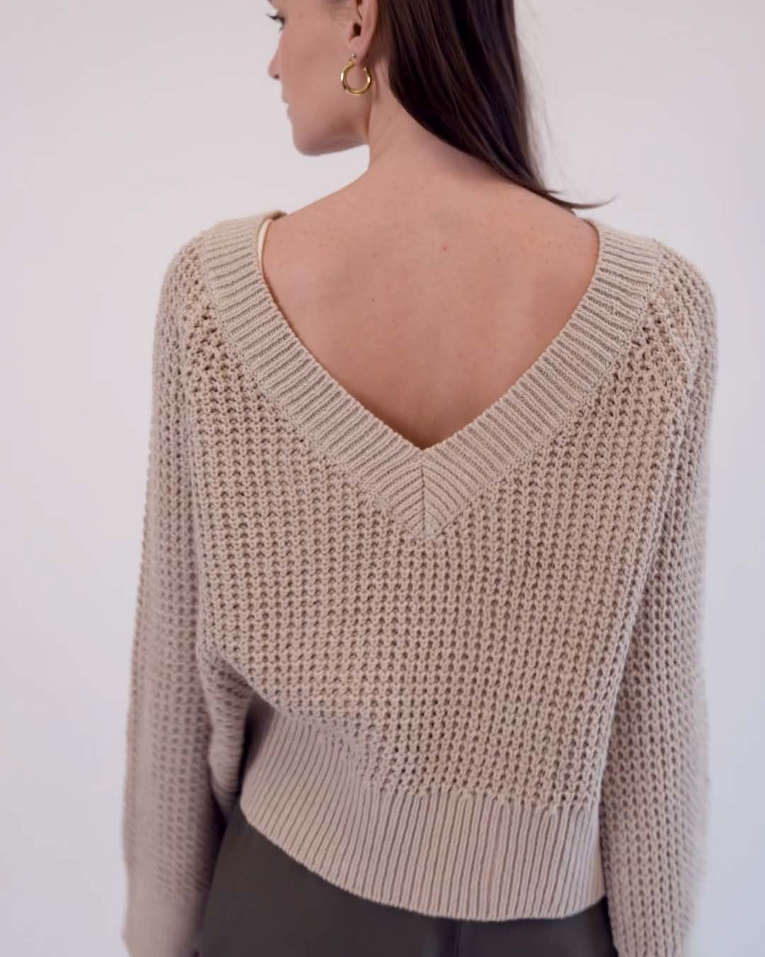 ニット/セーター Marie knit set up Beige Brigitte Lightweight Linen Sweater – Classic Six