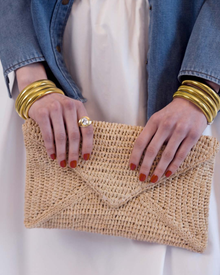 The Reve Ridged Signet Ring- Gold