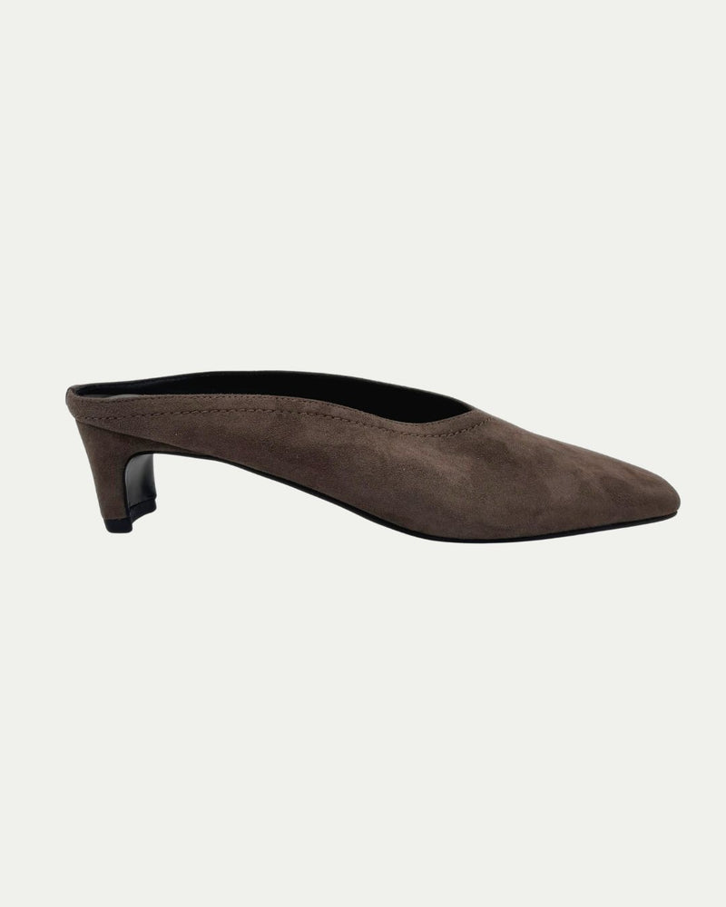 Junie Heeled Suede Mule