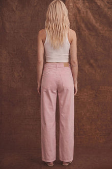 SERAFINA HIGH RISE PINK BARREL LEG JEANS