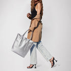 Italian Metallic Full-Grain Leather Tote Bag | Vinci