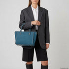 Italian Genuine Suede & Full-Grain Leather Top-Handle Bag | Alba