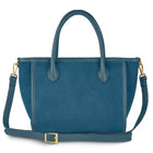 Italian Genuine Suede & Full-Grain Leather Top-Handle Bag | Alba