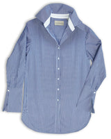 Donna Button-Down Shirt in Blue & White Stripe